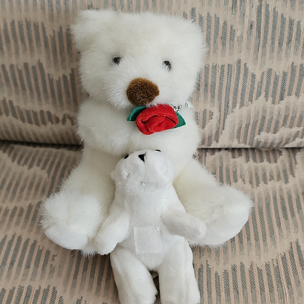 Vintage Russ Berrie Mama & Baby Bear "Creampuff" - Picture 6 of 12